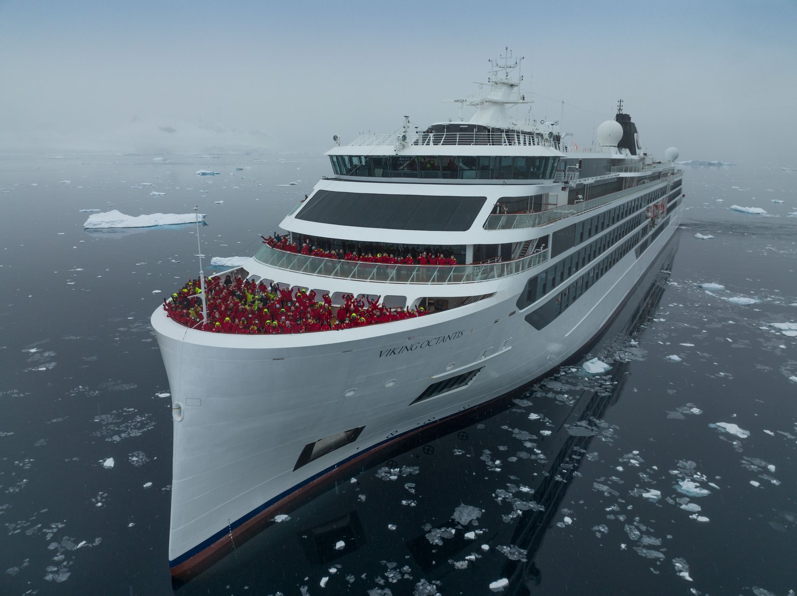 Viking expedition ship in Antarctica